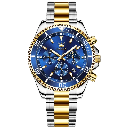 OLEVS MEN’S LUXURY STAINLESS STEEL WATERPROOF WATCH