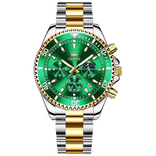 OLEVS MEN’S LUXURY STAINLESS STEEL WATERPROOF WATCH