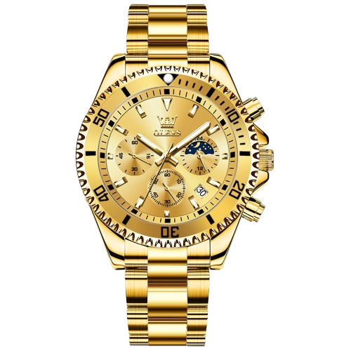 OLEVS MEN’S LUXURY STAINLESS STEEL WATERPROOF WATCH