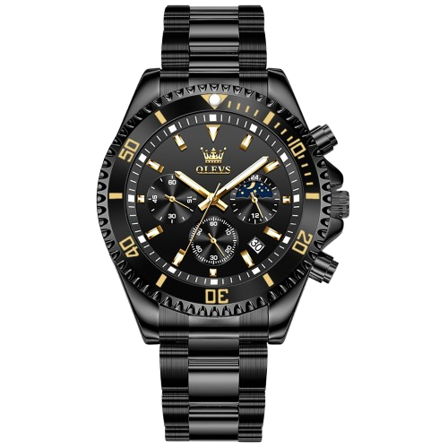 OLEVS MEN’S LUXURY STAINLESS STEEL WATERPROOF WATCH