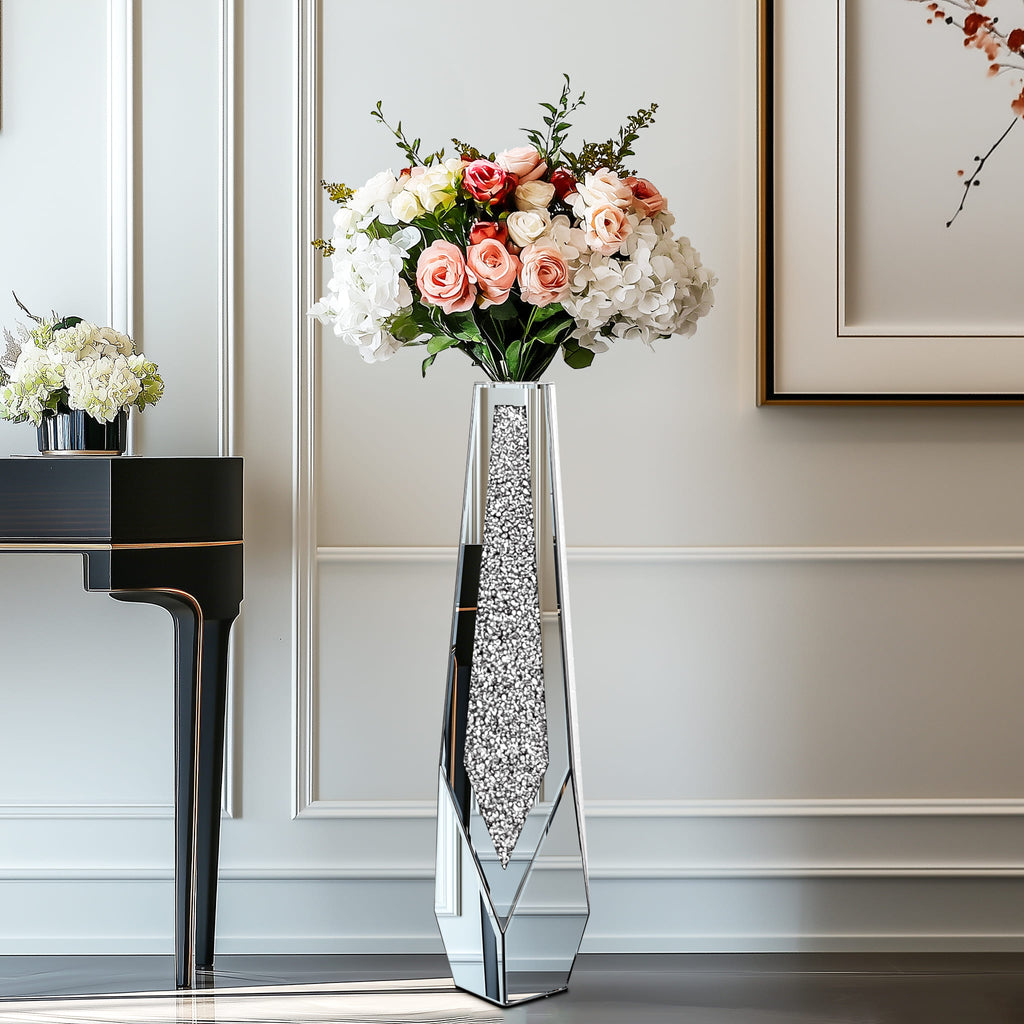 MIRROR WITH DIAMOND VASE